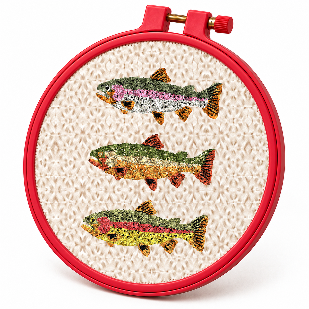 Three Trout – Cross Stitch Pattern & Kit