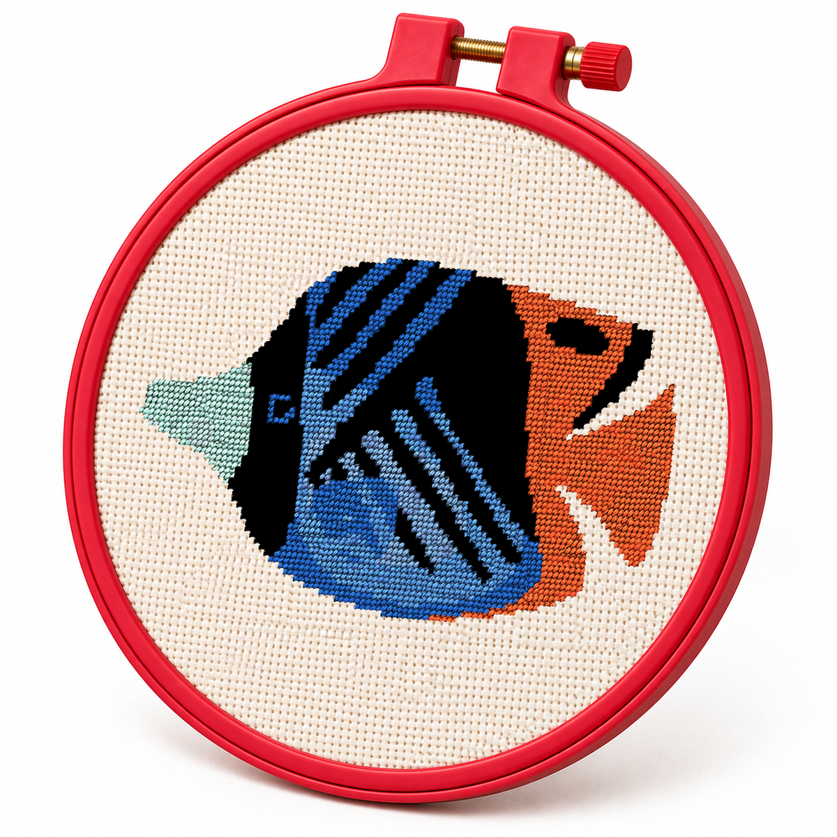 Bluestripe Butterflyfish – Cross Stitch Pattern & Kit