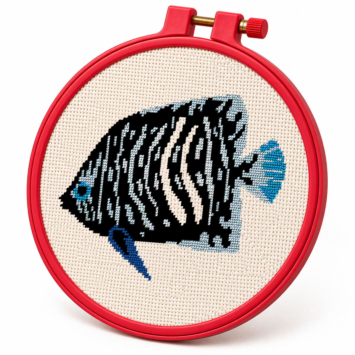 Emperor Angelfish Juvenile – Cross Stitch Pattern & Kit
