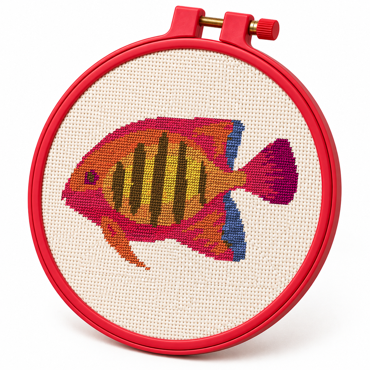 Flame Angelfish – Cross Stitch Pattern & Kit