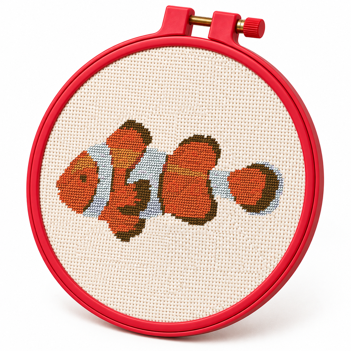 Clownfish Trio – Cross Stitch Pattern & Kit