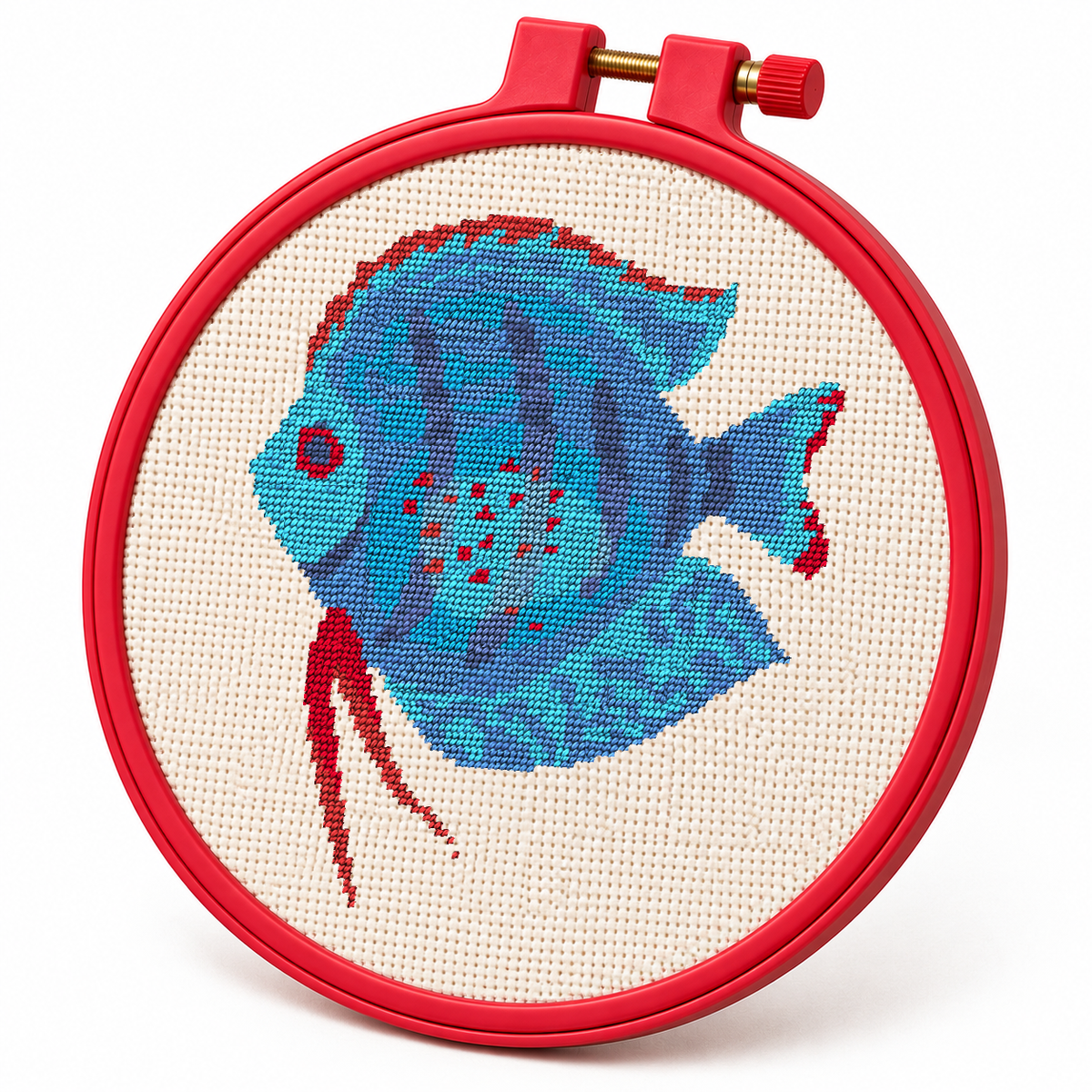 Blue Discus – Cross Stitch Pattern & Kit