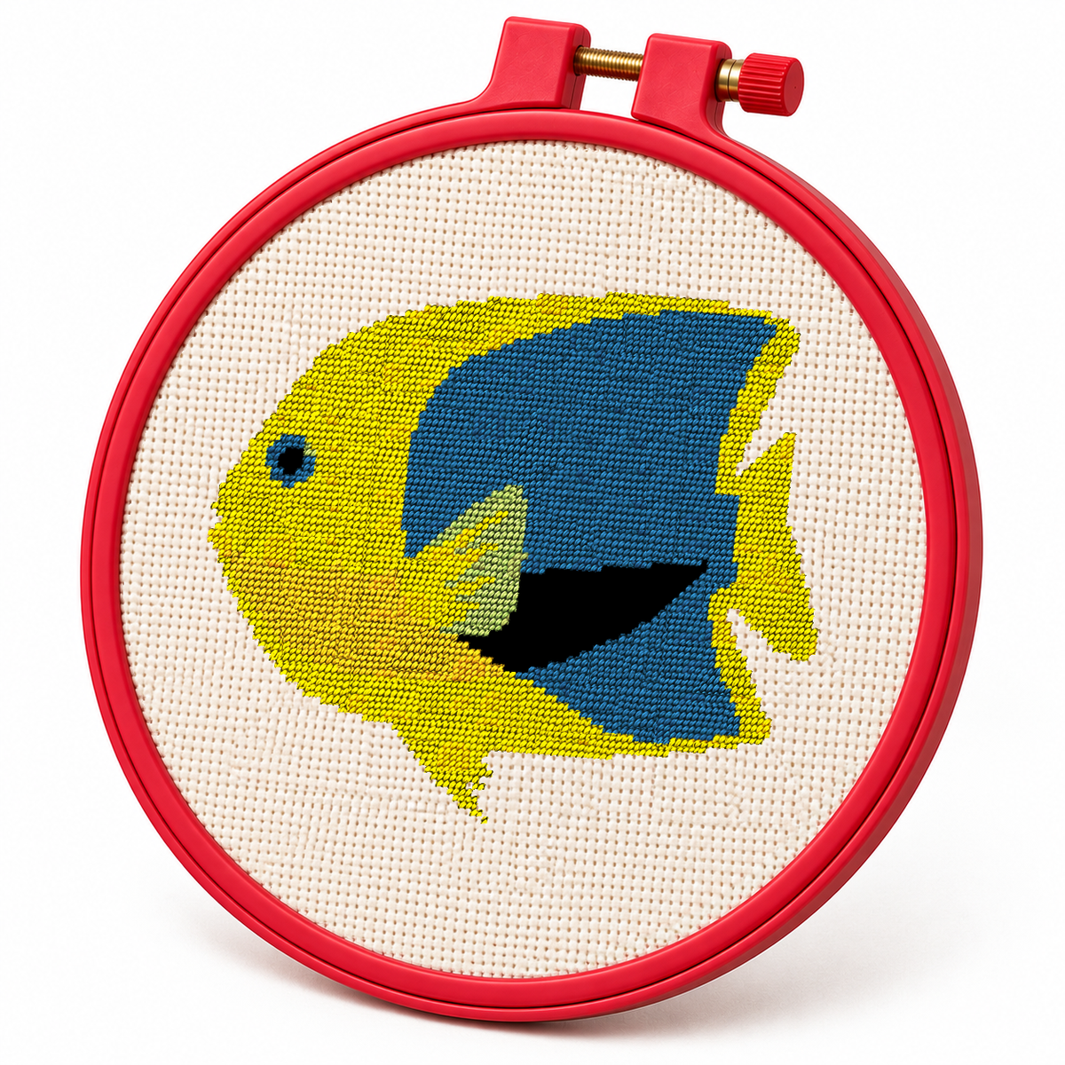 Bicolor Angelfish – Cross Stitch Pattern & Kit